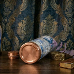 Elegant Printed Double <b>Wall</b> Eco-Friendly Copper Bottle for Home Office Gym Travel Durable Ayurvedic Water <b>Storage</b> Buy Direct - Product Image 3