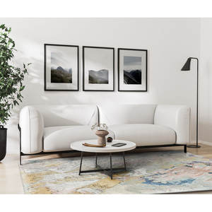 Abstrait noué à la main bambou latte/jonc de mer tapis Rectangle sol Art en multi couleurs à la main ensemble - Product Image 4