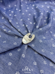 Blusa cruzada sin mangas de lino azul para mujer, estampado de puntos, transpirable, informal, para primavera y verano, MORGAN - Product Image 6