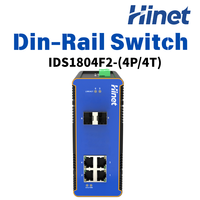 Switch PoE Industrial Gigabit de 4 Puertos, Administrado en Capa 2 con SNMP y QoS, Montaje en Riel DIN, 2 Puertos de Enlace Ascendente Gigabit SFP+