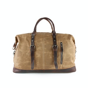 Sac de voyage en toile et cuir avec fermeture éclair, grande capacité, imperméable, sac de sport, sac de week-end, sac de voyage pour une nuit, LCTB-0021 - Product Image 6