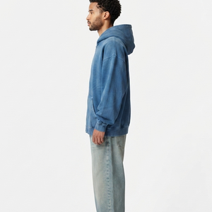 ผู้ผลิต OEM เสื้อฮู้ดดี้ทรงหลวมแบบซิป ยูนิเซ็กซ์ สไตล์วินเทจ ผ้าหนา คุณภาพสูง สำหรับผู้ชาย - Product Image 3