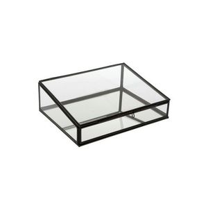 Boîte de rangement vintage de luxe en verre et métal pour collection de bijoux et présentation élégante de cadeaux - Product Image 1