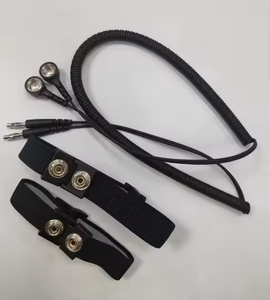 Anti-static ESD Wrist <b>Strap</b> with Dual Studs Earth Grounding Cord Polyester & Stainless Steel 10e3 Ohm Resistance Black - Product Image 3