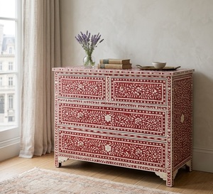 Mueble de Salón con Incrustaciones de Hueso, Cajones con Patrón Floral, Aparador, Armario de Almacenamiento, Muebles Personalizados para el Hogar - Product Image 2