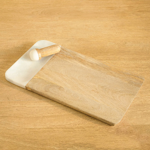 Planche à découper en marbre rectangulaire, emballage individuel, bois et marbre, planche à découper pour viande et légumes, prix le plus bas - Product Image 1