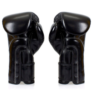 ถุงมือชกมวยไทย Fairtex หนังแท้ รุ่นขายดีที่สุด สายรัดปรับได้ สีดำ สำหรับฝึกซ้อมระดับมืออาชีพ - Product Image 4