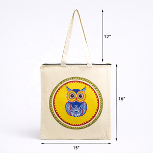 ถุงช้อปปิ้งผ้าฝ้ายพรีเมียมรักษ์โลก พิมพ์ลายศิลปะ ใช้ซ้ำได้ ย่อยสลายได้ เหมาะสำหรับพกพาในชีวิตประจำวันและใส่ของจำเป็น - Product Image 4