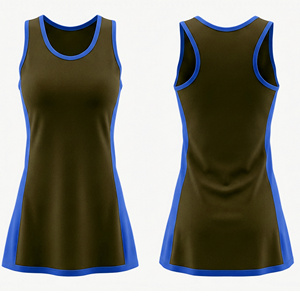 <b>Custom</b> Netball Uniform <b>Dress</b> Strapless Neck Double Strap Elastic Waist Anti-Bacterial Nylon Heat Transfer Printed <b>Custom</b> Team - Product Image 5