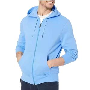 Sweat à capuche zippé en coton premium pour homme, respirant, tricoté, logo personnalisable, fabriqué au Pakistan, idéal pour la gym et les vêtements de sport - Product Image 1