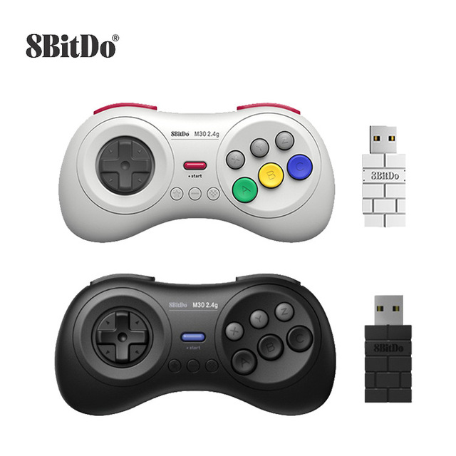 8BitDo M30 2.4G Mini Wireless Joystick with Vibration Motor for Genesis Mini/Mega Drive Mini and for for PC Gaming