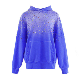 Contemporary Unisex <b>Studded</b> Streetwear Hoodie Custom Color Custom Design Winter OEM <b>Clothing</b> Supplier - Product Image 1