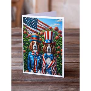 All American Welsh Springer Spaniel Cartes de vœux Pack 8 A7 Whimsical 5x7 Cartes vierges avec enveloppes - Product Image 2