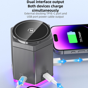 แท่น<span class=keywords><strong>ชาร์จ</strong></span> 5 in 1 สำหรับ iPhone พร้อมที่<span class=keywords><strong>ชาร์จ</strong></span>แม่เหล็ก, แท่น<span class=keywords><strong>ชาร์จ</strong></span>ไร้สาย<span class=keywords><strong>แบ</strong></span>บเร็ว (1*USB และ <span class=keywords><strong>2</strong></span>*Type-C) สำหรับ iPhone Watch, <span class=keywords><strong>AirPods</strong></span> - Product Image 5