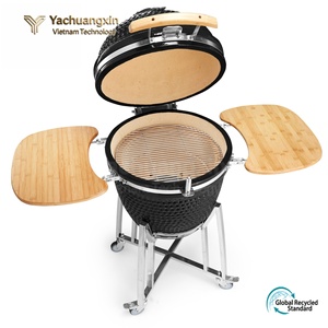 Parrilla Kamado de Cerámica para Barbacoa con Carbón, Asador para Exteriores, Cocina para Patio con Estantes Laterales y Carrito para Camping - Product Image 5
