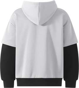 เสื้อฮู้ดสตรีทแวร์ลายพิมพ์ดิจิตอลแบบย้อมสีเอซิดวอช  ตกแต่งด้วยผ้าซิลค์สกรีนพิมพ์ลายโลโก้ด้านหน้า  แบบมีซับใน  สีพื้น - Product Image 1