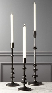 Candélabre géométrique en laiton doré à 3 bras avec base en marbre, support de bougie pilier pour la décoration intérieure - Product Image 6
