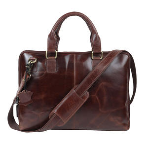 Porte-documents en cuir personnalisé pour homme, sac d'affaires pour ordinateur portable 15 pouces, sac de bureau vintage avec bandoulière, sac de travail professionnel - Product Image 4
