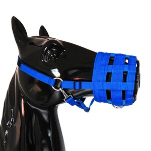 Premium Durable Nylon <b>Horse</b> <b>Grazing</b> <b>Muzzle</b> Blue Color High Quality Equestrian Equipment Full Custom Logo - Product Image 3