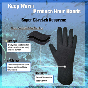 Guantes de Buceo de Alta Visibilidad, 3mm de Grosor, Protección Reforzada para Equipos de Rescate y Señalización Subacuática en Condiciones de Baja Luz - Product Image 4