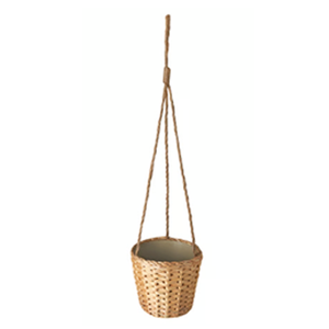 Pots de rangement au sol en jacinthe d'eau de style rétro, fabriqués au Vietnam, avec poignées, tissés à la main, écologiques - Product Image 1