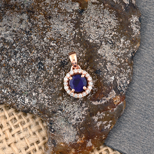 Colgante de diamante con halo de amatista natural, el más vendido, oro rosa puro de 14k, piedra preciosa hecha a mano, joyería minimalista para ella, precio al por mayor - Product Image 5