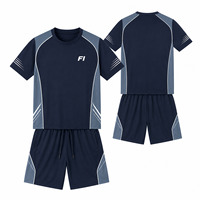 Ensemble de survêtement d'été personnalisé de haute qualité, deux pièces, avec rayures réfléchissantes, coupe ample, imprimé, pour hommes (T-shirts et shorts)
