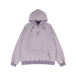 Nouveaux sweats à capuche pour hommes à manches longues, style pull-over, effet usé, couleur unie, pour l'extérieur, mode urbaine - Product Image 1