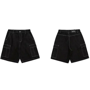 Shorts en jean brodés à la dernière mode, faible MOQ / Shorts en jean vintage personnalisés pour homme, style streetwear d'été en coton - Product Image 1