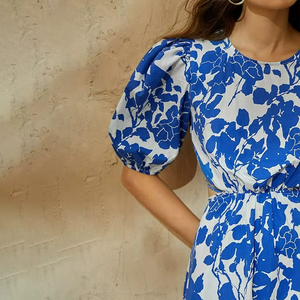 Floral Print <b>Tie</b> <b>Back</b> Boho Dress Cut-out Dress Summer Dresses for Women Beach - Product Image 2