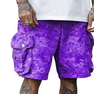 Men's <b>Camouflage</b> <b>Shorts</b> Elastic Waist Mid Rise Breathable Canvas Style Casual Bermuda <b>Shorts</b> with Pockets - Product Image 6