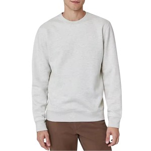Sweat-shirts décontractés pour hommes, couleur bleue, en molleton de coton, vente en gros, basiques, respirants, col rond - Product Image 1