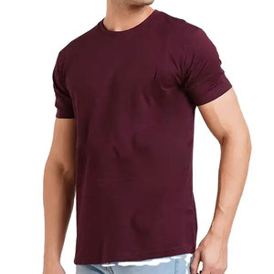 Camisetas Formales de Algodón 100% para Hombre, Corte Holgado, Manga Corta, Transpirables, Anti-Pilling, Color Granate - Product Image 4