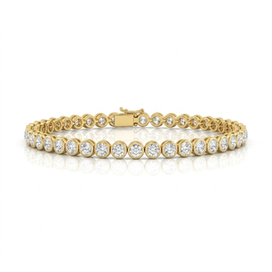 Bracelet pour femme en or rose 18 carats, diamants blancs et jaunes taille brillant, diamants de laboratoire certifiés IGI, cadeau de luxe pour fête, fiançailles, mariage - Product Image 1