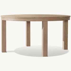 Mesa redonda en oferta, hecha de madera de teca, con un estilo moderno y sencillo, apta para uso en exteriores, resistente a la intemperie. - Product Image 3