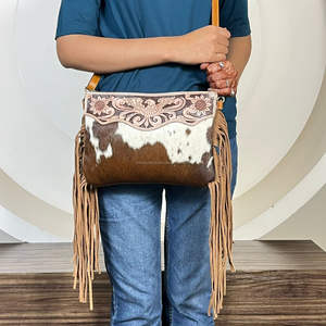 Nouveau Sac Bandoulière Personnalisé 2026 en Cuir Façonné à la Main avec Franges pour Femme, Grande Capacité, en Cuir de Vachette, Sac à Main Zippé - Product Image 4