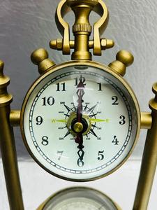 Maritime Brass Quartz <b>Desk</b> Clock Compass Modern <b>Rustic</b> Design Handmade Portable Promotional - Product Image 6