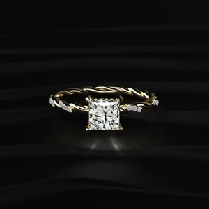1.1CT Princess Cut Diamond Twisted Pave Band Engagement <b>Ring</b> Classic Diamond <b>Rings</b> Lab Grown Fine Jewelry From <b>Indian</b> Supplier - Product Image 4