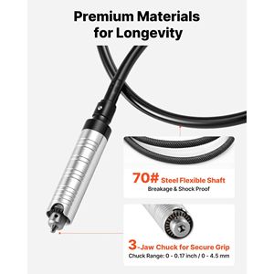 เครื่องมือโรตารี่แบบเพลาอ่อนไฟฟ้า 125 วัตต์ 18000 รอบต่อนาที พร้อมแป้นเหยียบควบคุมแบบแขวน สำหรับแกะสลัก 112 ชิ้น ใช้กับเครื่องเจียรแบบมุม - Product Image 5