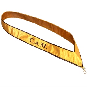 4th Degree Scottish Rite Collar Gold Satin Secret Master Collar Masonic Collar Scottish Rite Regalia Gold Satin Collar Yellow - Product Image 1