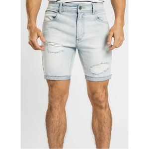 Pantalones Cortos de Mezclilla para Hombre, Talla Grande, Diseño con Bolsillos, Color Azul Claro, Elásticos, Precio de Fábrica, 2026 - Product Image 1