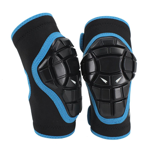 Genouillères de protection personnalisées bleues en tricot rembourrées pour le volleyball et le basketball, avec éponge épaisse anti-collision et compression (paire) - Product Image 6