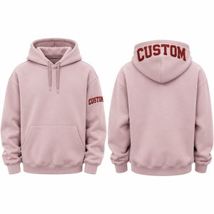 Nueva Sudadera con Capucha Oversize Rosa Unisex de Moda con Estampado de Letras 100% Algodón en la Capucha y el Manga Izquierdo, Estilo Casual - Product Image 3