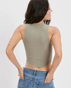 T-shirt court en coton pour femmes, léger, respirant, couleur unie, décontracté, streetwear, collection été - Product Image 5