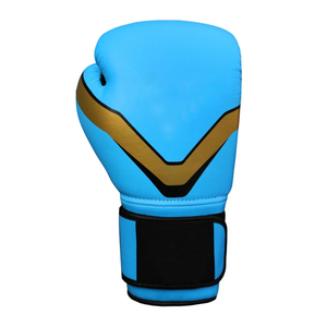 Gants de boxe bleus en PU et cuir, à doigts entiers, équipement d'entraînement durable, modèle 1557, ensembles de boxe pour toutes les saisons - Product Image 1
