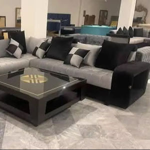 Juego de sofás seccionales con tapicería de tela, diseño modular, cojines de alta calidad, muebles de sala de estar, sofá esquinero. - Product Image 1