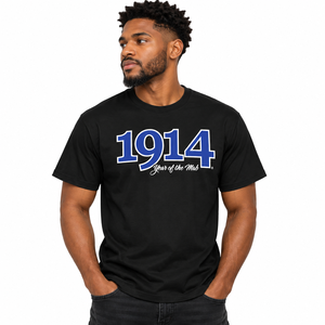 Camiseta Bordada Phi Beta Sigma 1914 para Hombre, Cuello Redondo, Manga Corta, Informal, con Letras Griegas Bordadas Personalizadas para Eventos - Product Image 1