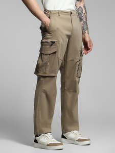 Pantalon cargo pour homme, taille élastique, séchage rapide, coupe ample, couleur unie, vêtements décontractés d'extérieur avec poches, toutes saisons - Product Image 2
