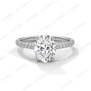Bague solitaire en moissanite ovale certifiée pour femme, options argent, or, or rose, livraison gratuite, bijoux élégants et raffinés - Product Image 4