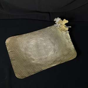 Bandeja de Servicio con Diseño de Mariposa Martillada, para Hotel, Restaurante y Fiestas, Bodas, Hecha a Mano, en Dorado y Plateado, de Doble Tono, de Lujo - Product Image 2